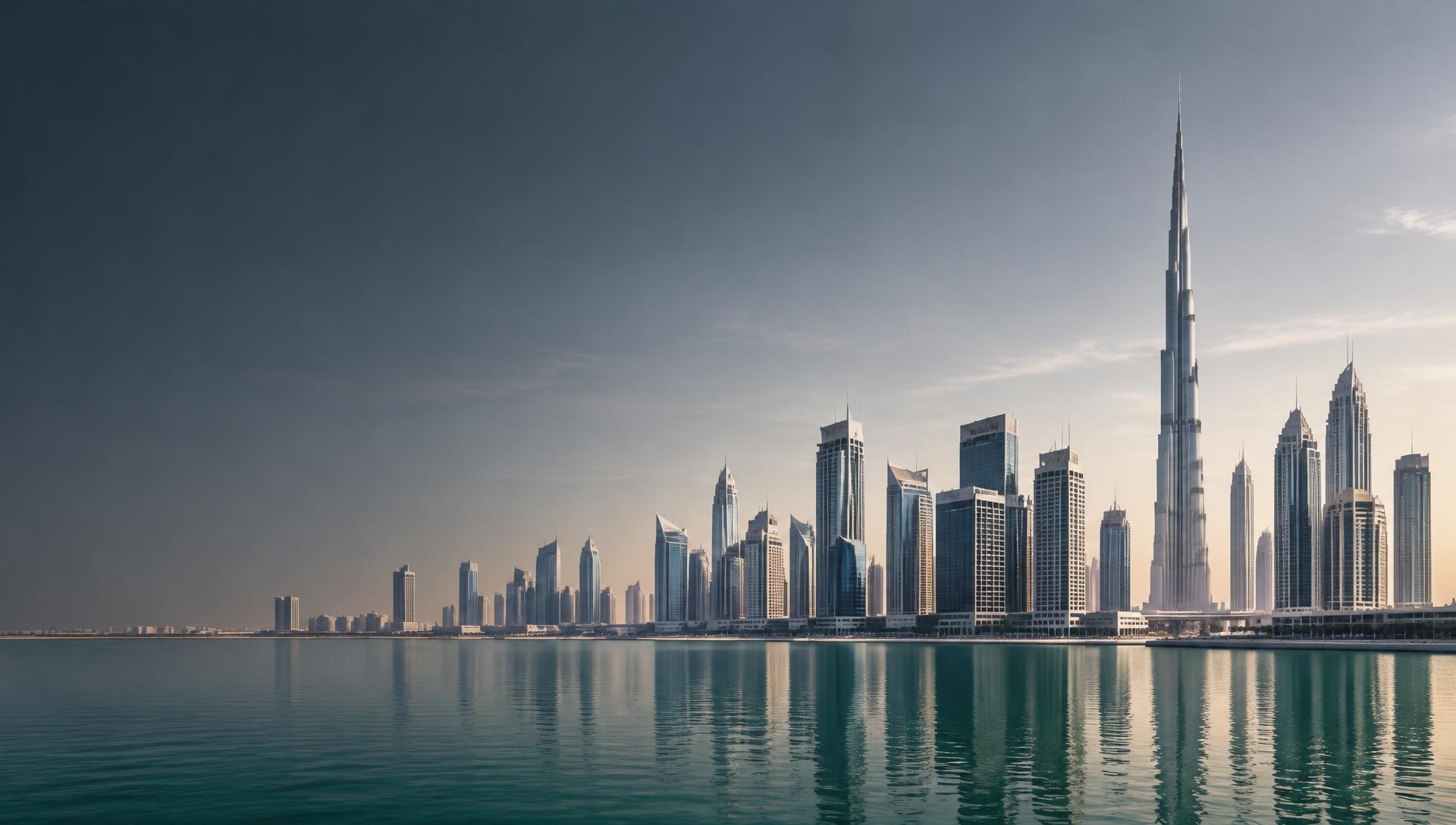 Dubai skyline overlooking the waterfront